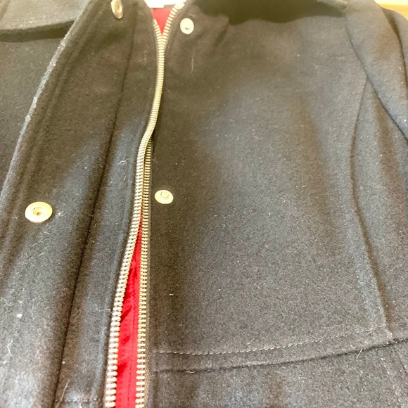 Talbots Black Wool Blend Button Front Utility Coat Women's Size 10 Petite - Picture 6 of 13